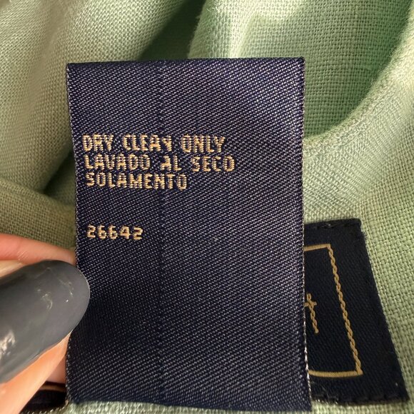 Laura Scott mint green sleeveless fully lined zip sheath linen dress size 14 - Picture 9 of 9